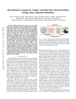 Data-Efficient Learning for Complex and Real-Time Physical Problem
  Solving using Augmented Simulation