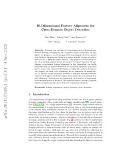 Bi-Dimensional Feature Alignment for Cross-Domain Object Detection