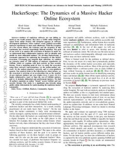 HackerScope: The Dynamics of a Massive Hacker Online Ecosystem