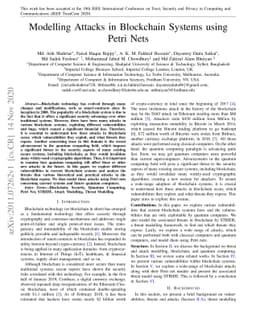 Modelling Attacks in Blockchain Systems using Petri Nets