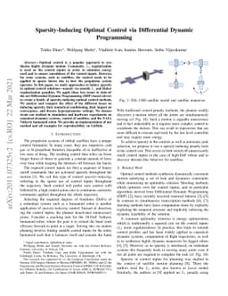 Sparsity-Inducing Optimal Control via Differential Dynamic Programming