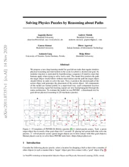 Solving Physics Puzzles by Reasoning about Paths
