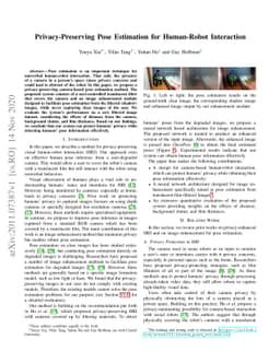 Privacy-Preserving Pose Estimation for Human-Robot Interaction