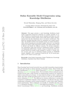 Online Ensemble Model Compression using Knowledge Distillation