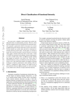 Direct Classification of Emotional Intensity