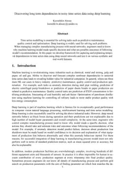 Discovering long term dependencies in noisy time series data using deep
  learning