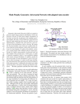 Mode Penalty Generative Adversarial Network with adapted Auto-encoder