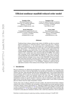 Efficient nonlinear manifold reduced order model