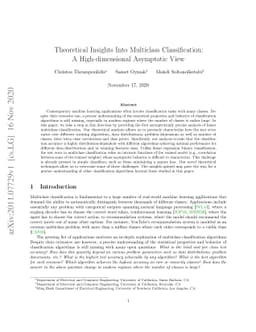 Theoretical Insights Into Multiclass Classification: A High-dimensional
  Asymptotic View