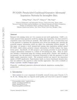 PC-GAIN: Pseudo-label Conditional Generative Adversarial Imputation
  Networks for Incomplete Data