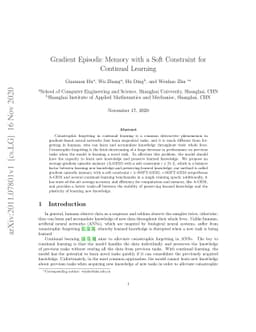 Gradient Episodic Memory with a Soft Constraint for Continual Learning