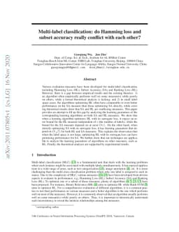 Multi-label classification: do Hamming loss and subset accuracy really
  conflict with each other?