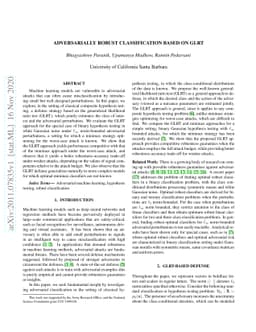 Adversarially Robust Classification based on GLRT