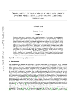 Comprehensive evaluation of no-reference image quality assessment
  algorithms on authentic distortions
