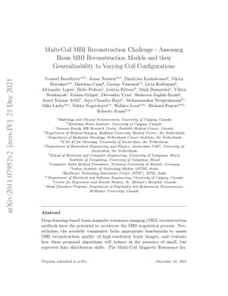 Multi-Coil MRI Reconstruction Challenge -- Assessing Brain MRI
  Reconstruction Models and their Generalizability to Varying Coil
  Configurations