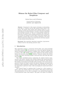 Shimon the Robot Film Composer and DeepScore: An LSTM for Generation of
  Film Scores based on Visual Analysis
