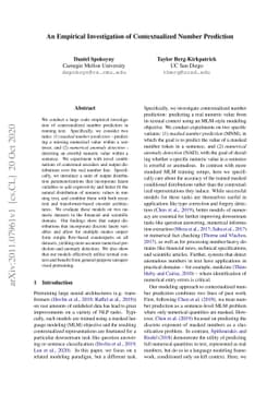 An Empirical Investigation of Contextualized Number Prediction