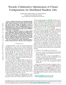 Towards Collaborative Optimization of Cluster Configurations for
  Distributed Dataflow Jobs