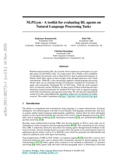 NLPGym -- A toolkit for evaluating RL agents on Natural Language
  Processing Tasks