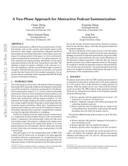 A Two-Phase Approach for Abstractive Podcast Summarization