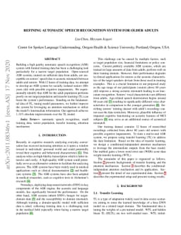 Refining Automatic Speech Recognition System for older adults