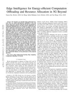 Edge Intelligence for Energy-efficient Computation Offloading and
  Resource Allocation in 5G Beyond