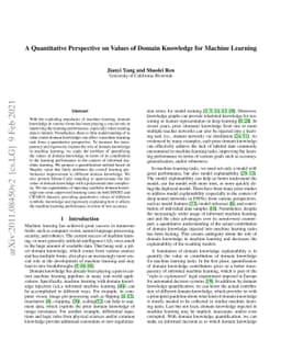 A Quantitative Perspective on Values of Domain Knowledge for Machine
  Learning