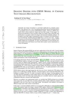 Digging Deeper into CRNN Model in Chinese Text Images Recognition