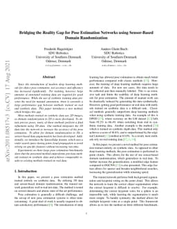 Bridging the Reality Gap for Pose Estimation Networks using Sensor-Based
  Domain Randomization