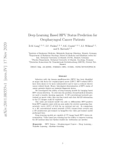 Deep Learning Based HPV Status Prediction for Oropharyngeal Cancer
  Patients