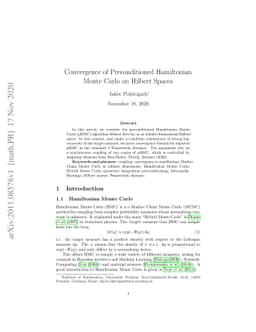 Convergence of Preconditioned Hamiltonian Monte Carlo on Hilbert Spaces