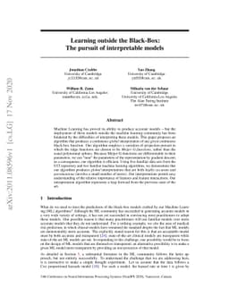 Learning outside the Black-Box: The pursuit of interpretable models