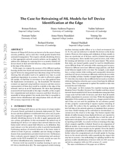 The Case for Retraining of ML Models for IoT Device Identification at
  the Edge