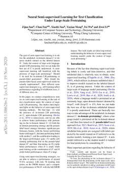 Neural Semi-supervised Learning for Text Classification Under
  Large-Scale Pretraining