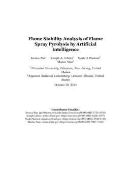 Flame Stability Analysis of Flame Spray Pyrolysis by Artificial
  Intelligence