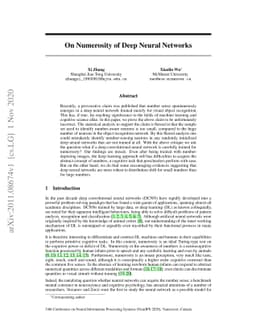 On Numerosity of Deep Neural Networks