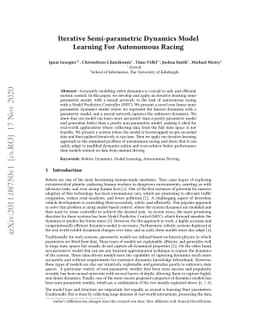 Iterative Semi-parametric Dynamics Model Learning For Autonomous Racing