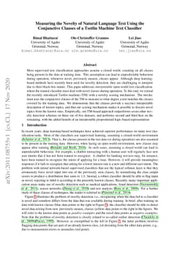 Measuring the Novelty of Natural Language Text Using the Conjunctive
  Clauses of a Tsetlin Machine Text Classifier
