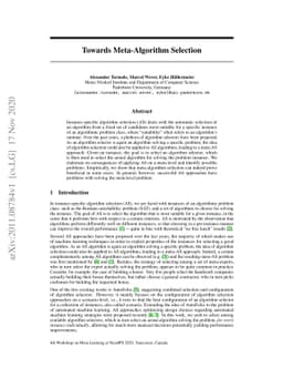 Towards Meta-Algorithm Selection