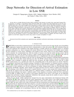 Deep Networks for Direction-of-Arrival Estimation in Low SNR