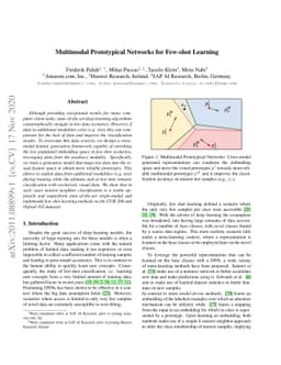 Multimodal Prototypical Networks for Few-shot Learning