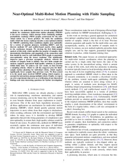 Near-Optimal Multi-Robot Motion Planning with Finite Sampling