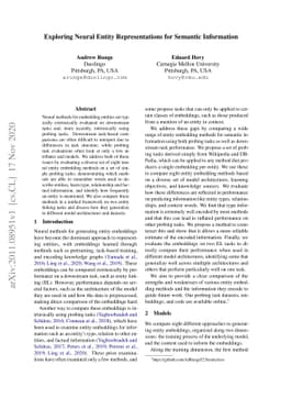 Exploring Neural Entity Representations for Semantic Information