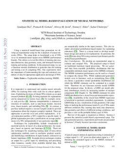 Statistical model-based evaluation of neural networks