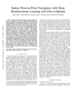 Indoor Point-to-Point Navigation with Deep Reinforcement Learning and
  Ultra-wideband