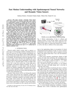 Fast Motion Understanding with Spatiotemporal Neural Networks and
  Dynamic Vision Sensors