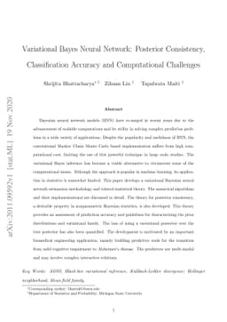 Variational Bayes Neural Network: Posterior Consistency, Classification
  Accuracy and Computational Challenges