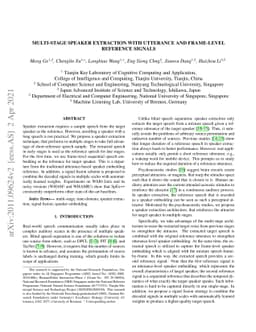 Multi-stage Speaker Extraction with Utterance and Frame-Level Reference
  Signals