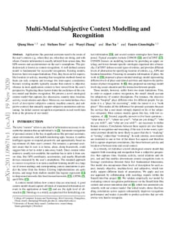 Multi-Modal Subjective Context Modelling and Recognition