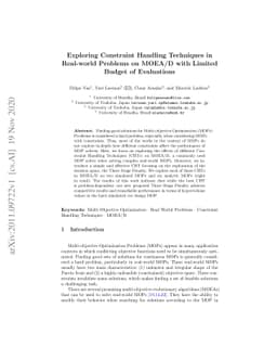 Exploring Constraint Handling Techniques in Real-world Problems on
  MOEA/D with Limited Budget of Evaluations